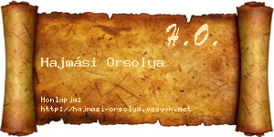 Hajmási Orsolya névjegykártya